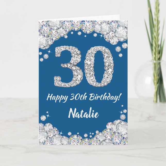 Bonne 30e Anniversaire Carte Parties scintillant b (Devant)