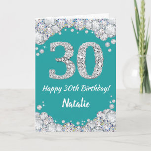 Bonne 30e anniversaire Turquoise et carte de Parti