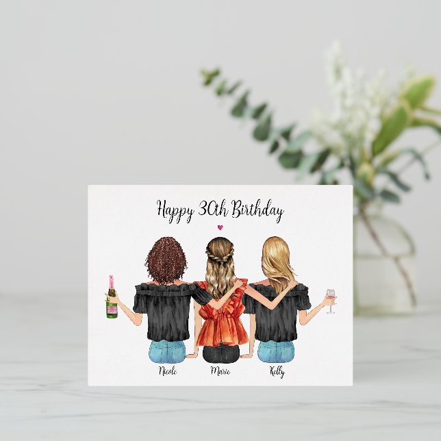 Bonne 30e carte d'anniversaire, Nom personnalisé C (Debout devant)