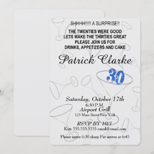 Bonne 30e invitation à la fête d'anniversaire surp
