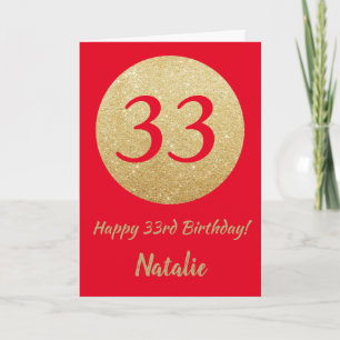 Bonne 33e anniversaire Carte Parties scintillant r