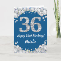 Bonne 36e anniversaire Carte Parties scintillant b