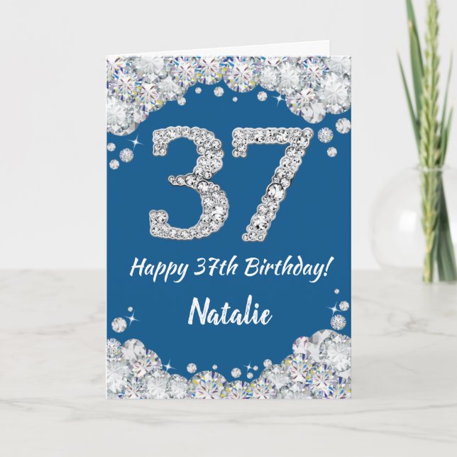 Bonne 37ème anniversaire Carte Parties scintillant (Devant)
