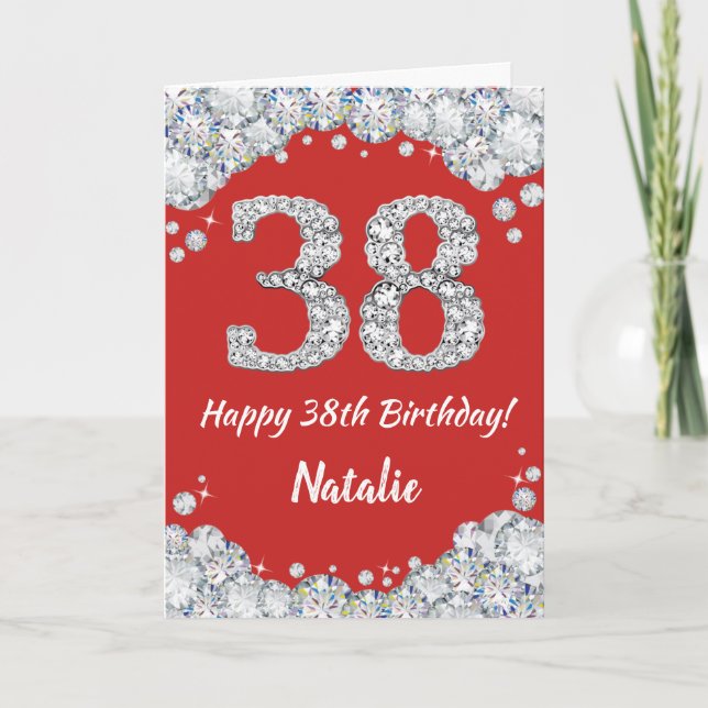 Bonne 38e anniversaire Carte Parties scintillant r (Devant)