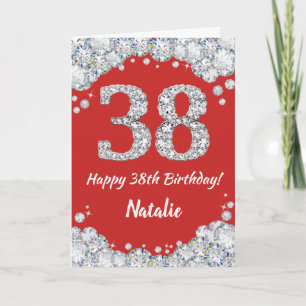 Bonne 38e anniversaire Carte Parties scintillant r