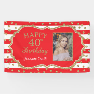 Bonne 40e anniversaire Bannière Parties scintilla