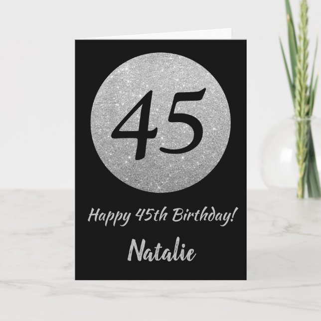 Bonne 45e anniversaire Carte de Parties scintillan (Devant)
