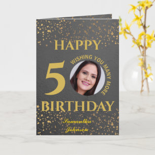 Bonne 50 Anniversaire Carte de voeux pliée