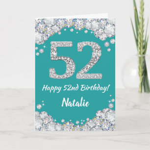 Bonne 52e anniversaire Turquoise et carte de Parti