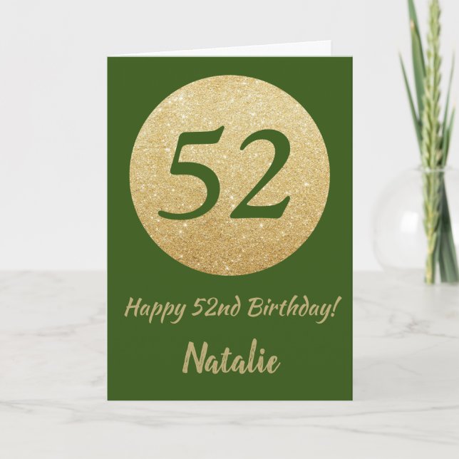 Bonne 52ème anniversaire Carte de Parties scintill (Devant)