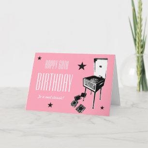 Bonne 60e anniversaire Retro Carte de voeux rose