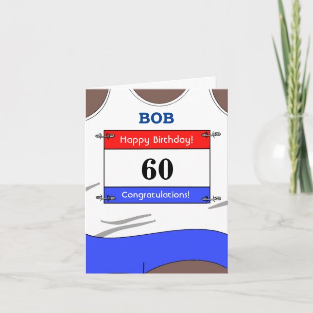 Bonne 60e carte d'anniversaire pour un coureur (Devant)