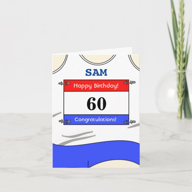 Bonne 60e carte d'anniversaire pour un coureur (Devant)