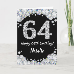 Bonne 64e anniversaire Carte de Parties scintillan