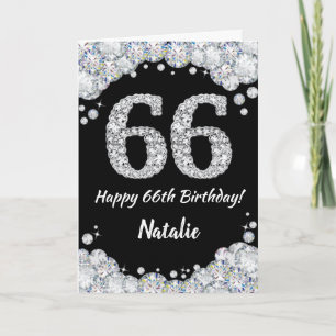 Bonne 66e anniversaire Carte de Parties scintillan