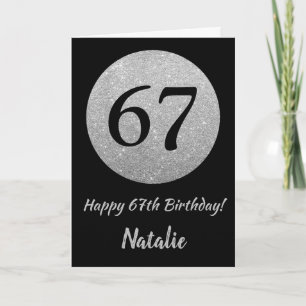 Bonne 67e Anniversaire Carte Parties scintillant N