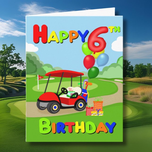 Bonne 6e anniversaire Red Boys Carte de golf (Créateur téléchargé)