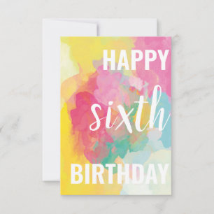 Bonne 6e carte d'anniversaire ("Watercolor Gradien
