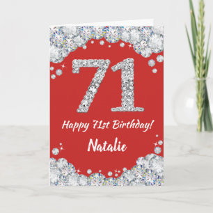Bonne 71e anniversaire Carte Parties scintillant r