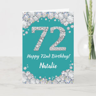 Bonne 72e anniversaire Turquoise et carte de Parti