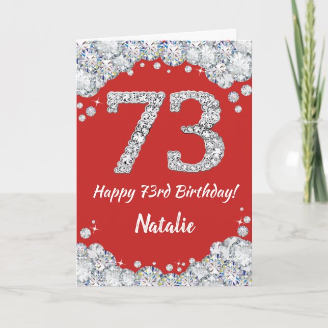 Bonne 73e anniversaire Carte Parties scintillant r (Devant)