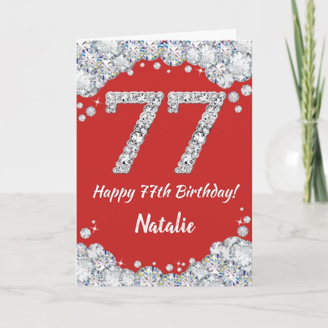 Bonne 77e anniversaire Carte Parties scintillant r (Devant)