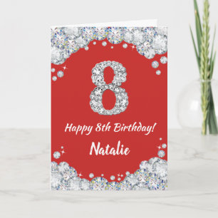 Bonne 8e anniversaire Carte de Parties scintillant