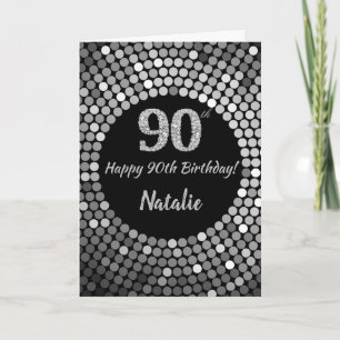 Bonne 90e Anniversaire Carte Parties scintillant N