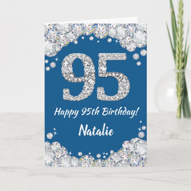 Bonne 95e anniversaire Carte Parties scintillant b (Devant)