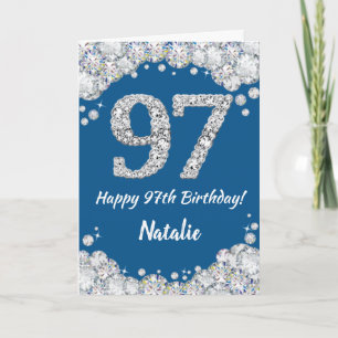 Bonne 97e anniversaire Carte Parties scintillant b