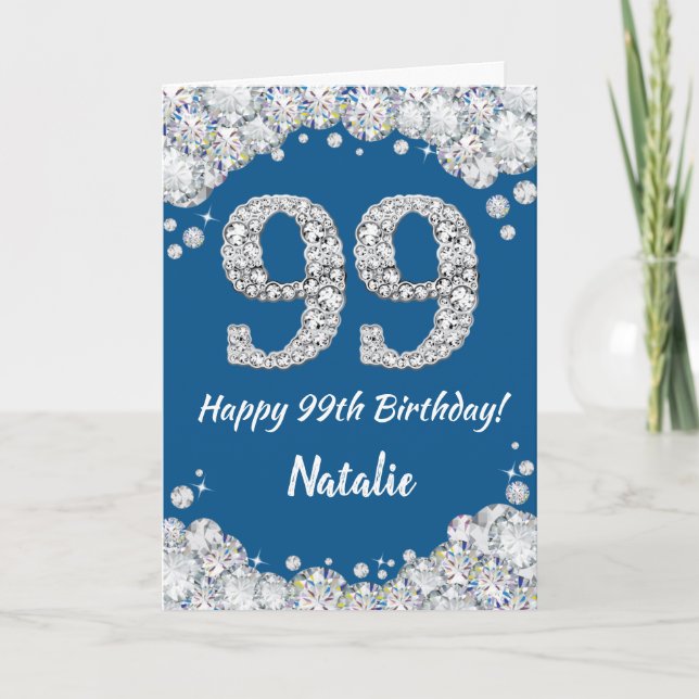 Bonne 99e Anniversaire Carte Parties scintillant b (Devant)