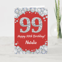 Bonne 99e anniversaire Carte Parties scintillant r