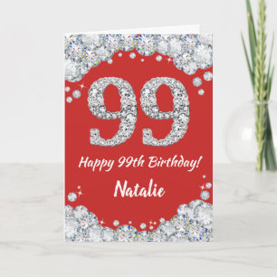 Bonne 99e anniversaire Carte Parties scintillant r
