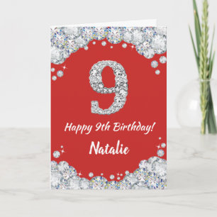Bonne 9e anniversaire Carte de Parties scintillant