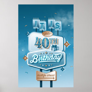 Bonne affiche d'anniversaire du 40e anniversaire (