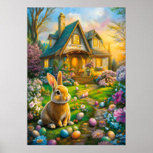 Bonne affiche de printemps du lapin de Pâques