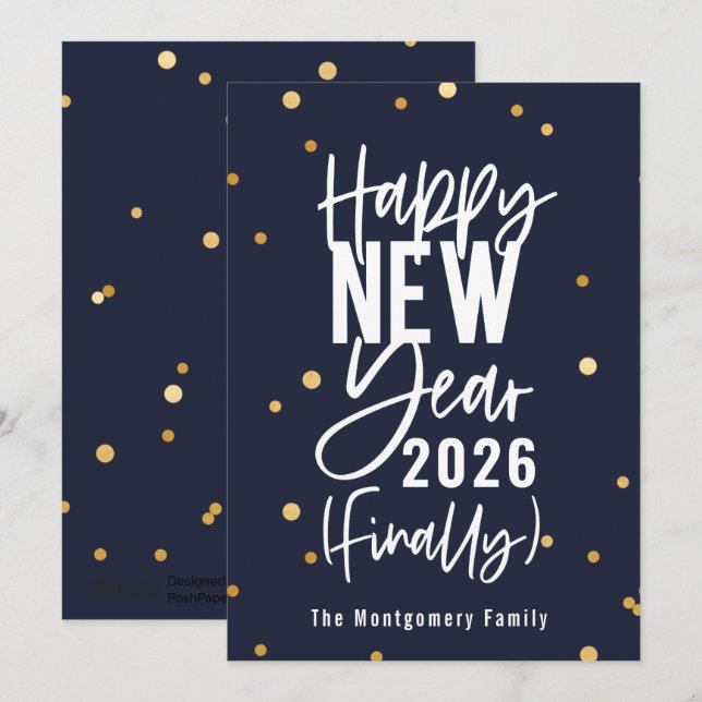 Bonne année 2022 Enfin Carte de vacances (Devant / Derrière)