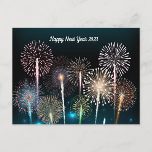 Bonne Année 2023 Carte postale de feux d'artifice