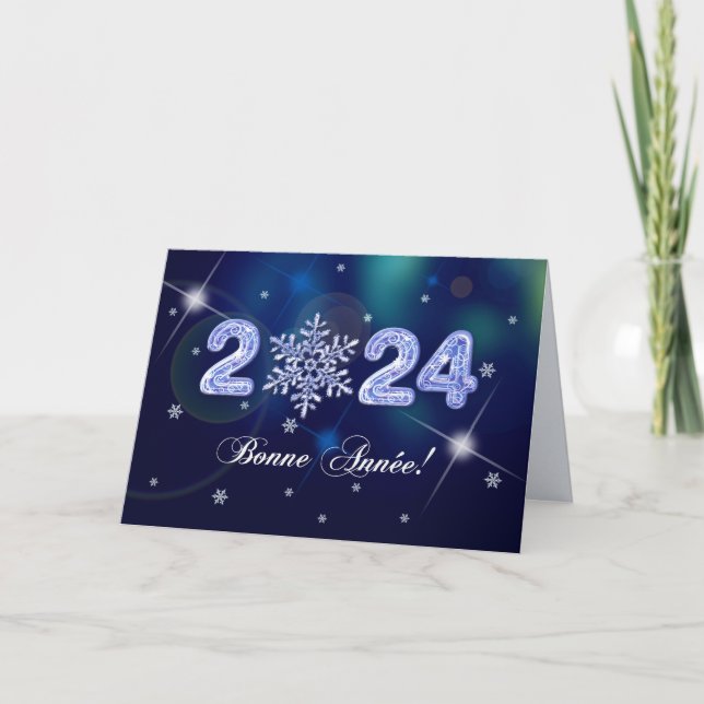 Bonne Année 2024. Carte du Nouvel An en français (Devant)