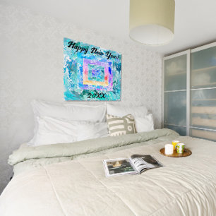 Bonne année 20XX Marbre abstrait Poster brillant