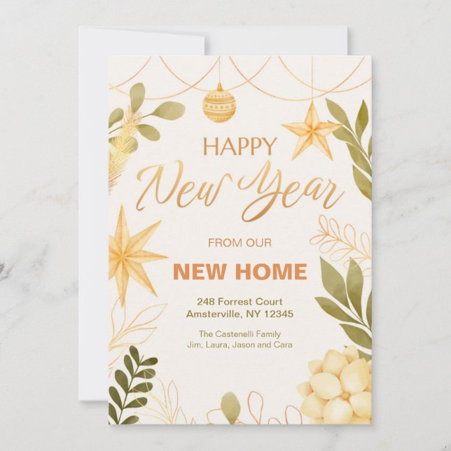 Bonne année à New Home Faire-part (Devant)