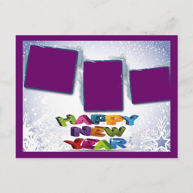 Bonne année Ajouter vos photos Carte postale (Devant)