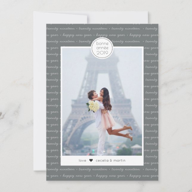 Bonne année Carte de vacances Bonne Année Script (Devant)