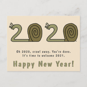 Bonne année Carte postale 2021 Funny Nouvel An Sna