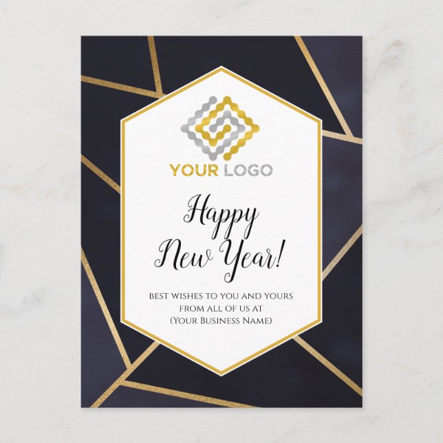 Bonne année Géométrique Logo Affaires Carte postal (Devant)