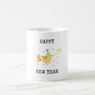 Bonne année, Oiseau sur une tasse de café