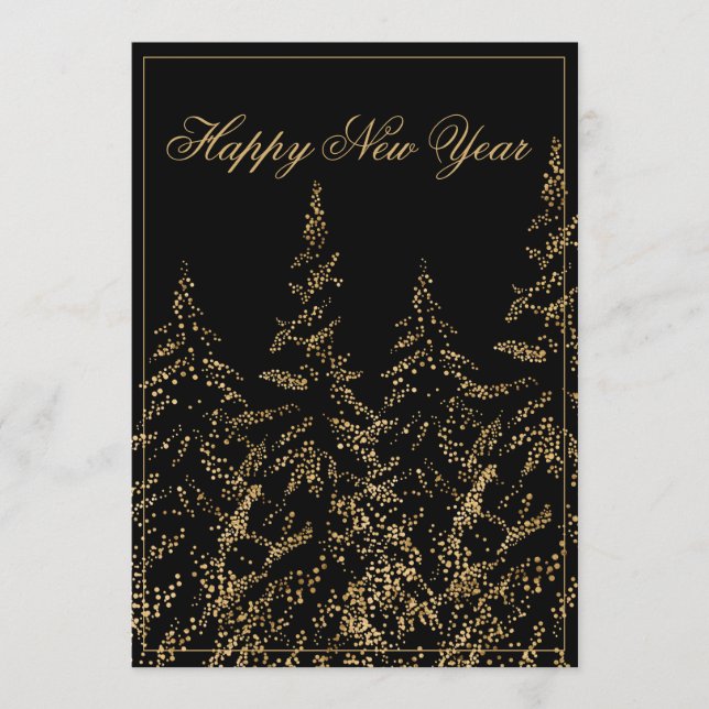 Bonne année Parties scintillant or Elégante carte  (Devant)