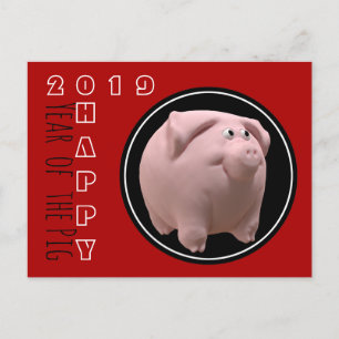 Bonne année PIg 2019 3D Choisir la couleur Carte p