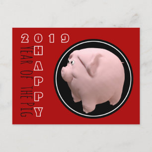Bonne année PIg 2019 3D Choisir la couleur Carte p