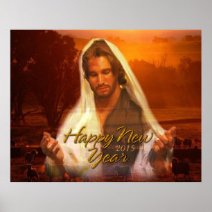 Bonne année Poster de Jésus 2015